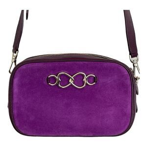 Kate Spade Crossbody Infinite Suede Medium Camera Bag Purple Berry Blitz NWT